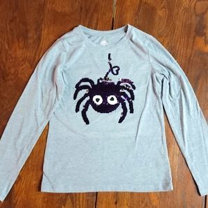 Spider Sequin -Flip Girl's Long-Sleeved Shirt / Size 10-12